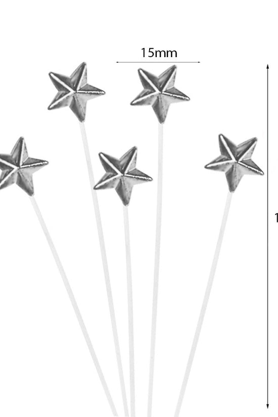 Silver Mini Star Cake Topper - Pack of 5 - TEM IMPORTS™