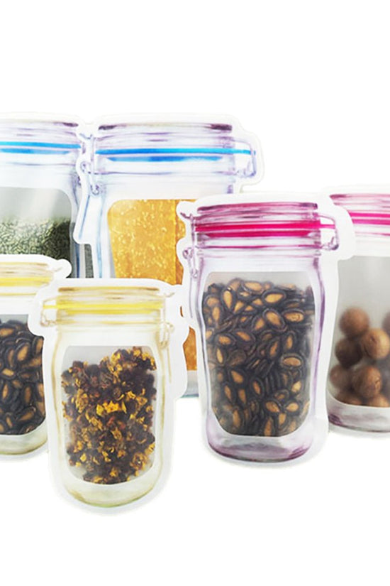 Small Reusable Transparent Jar Imitation Ziplock Bag-Pk25 - TEM IMPORTS™