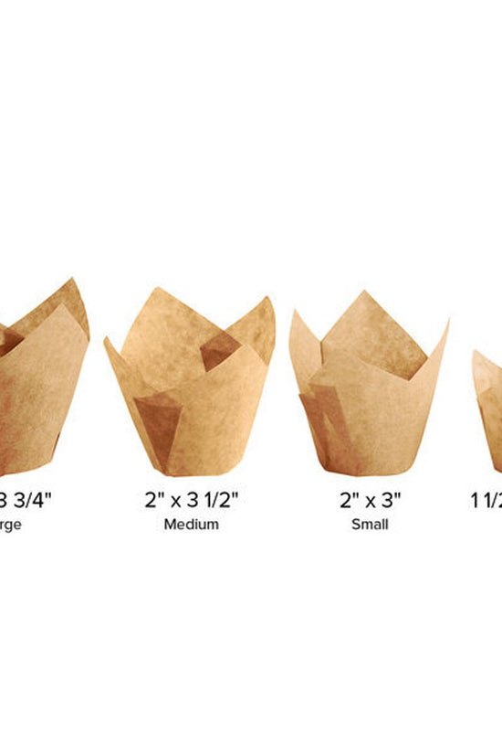 Small Tulip Muffin Wrap: Natural - Pack 200 - TEM IMPORTS™
