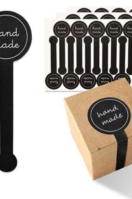 White Prints Seal Stickers 'Hand Made' Pk20 - TEM IMPORTS™